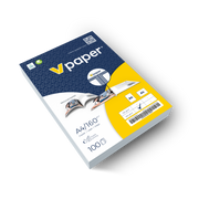 A pack of V-Paper menu cards, with branding and product information visible.